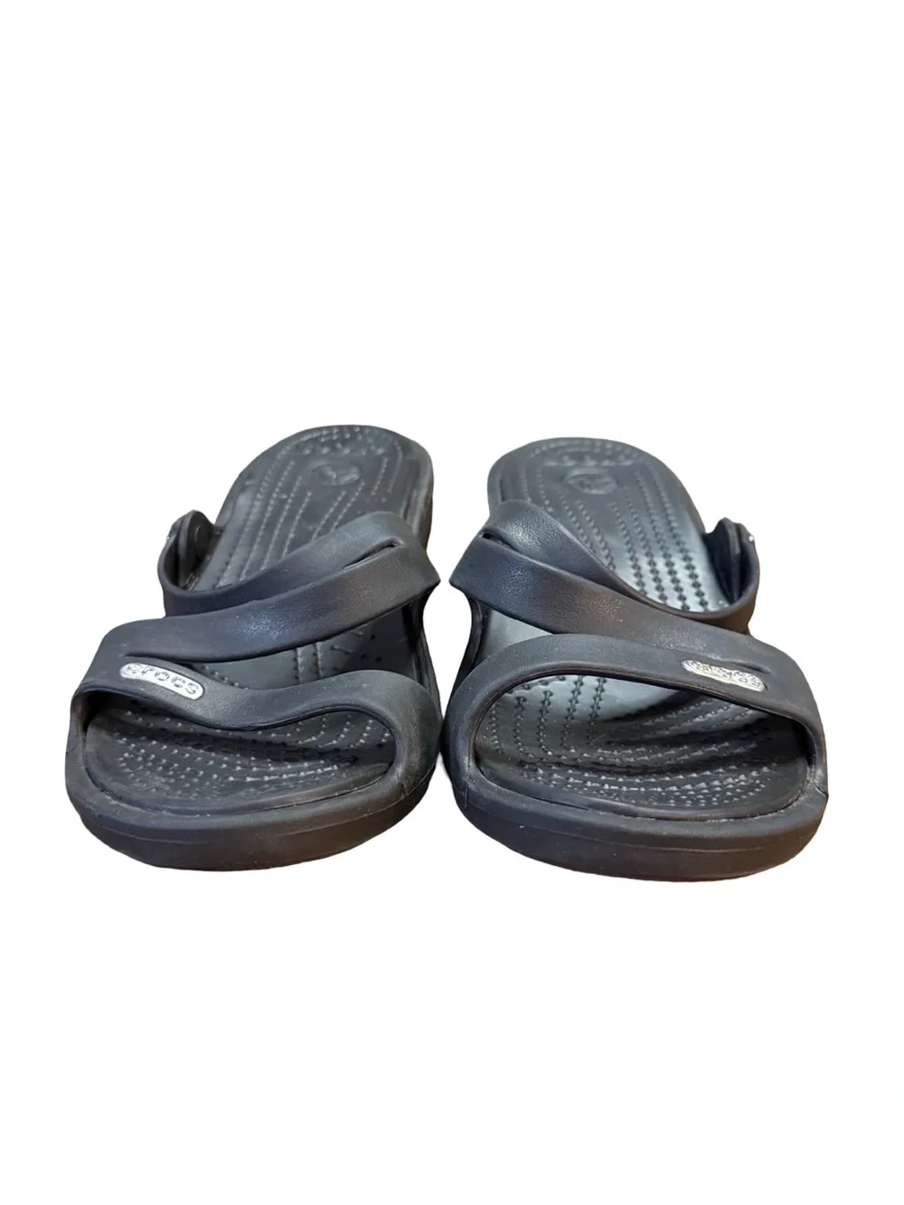 Crocs Patricia Black Croslite Strappy Low Wedge Sandals Women’s Size 7